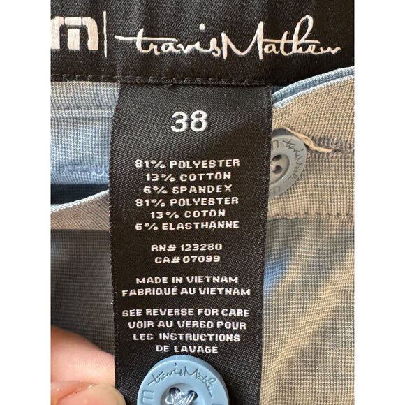 Travis Mathew Mens Shorts Size 38 Polyester Blend Light Blue Button Fly Casual - Picture 4 of 4